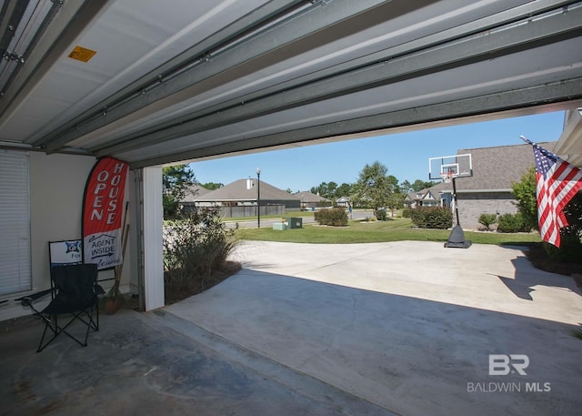 garage featuring a residential view