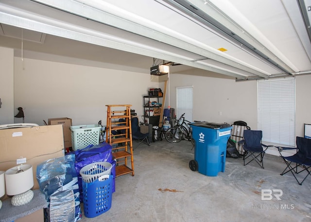 garage featuring a garage door opener