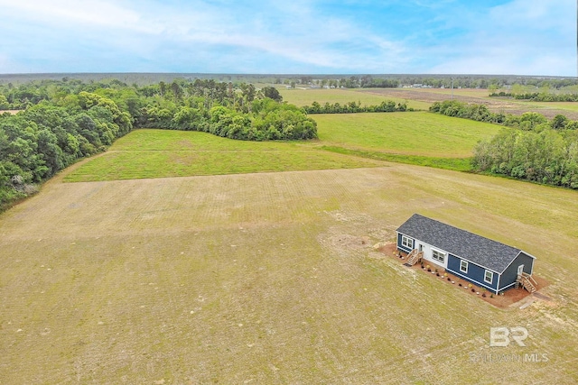 drone / aerial view featuring a rural view