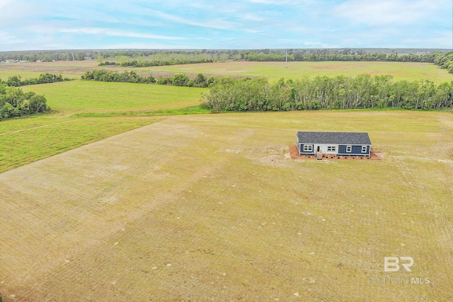 aerial view with a rural view