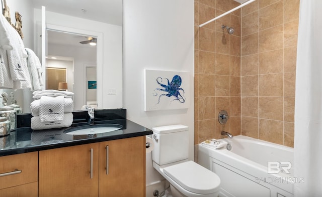 26302 Perdido Beach Blvd Unit D708, Orange Beach, AL 36561 - full bath with vanity, shower / bathtub combination with curtain, and ceiling fan