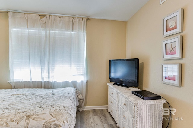 bedroom featuring light hardwood / wood-style flooring