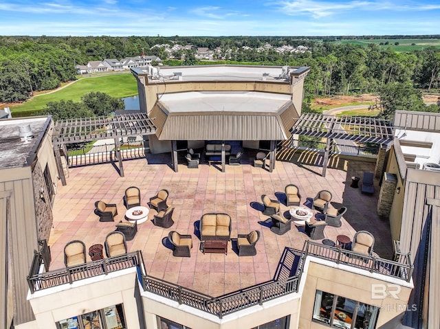 exterior space with an outdoor living space