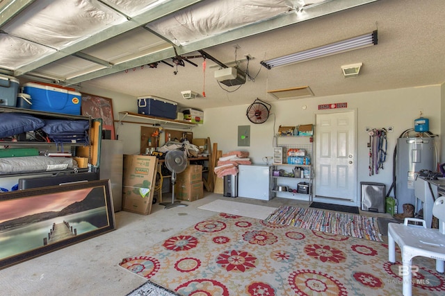 23530 Arbor Creek Dr, Robertsdale, AL 36567 - garage featuring electric panel, a garage door opener, and water heater