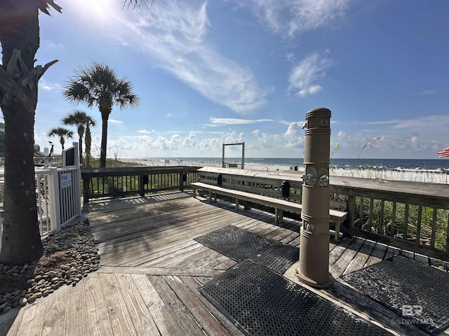 24568 Perdido Beach Blvd Unit 502, Orange Beach, AL 36561 - wooden terrace featuring a water view