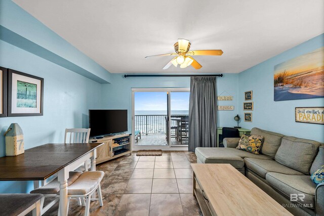 24568 Perdido Beach Blvd Unit 502, Orange Beach, AL 36561 - living area with a ceiling fan