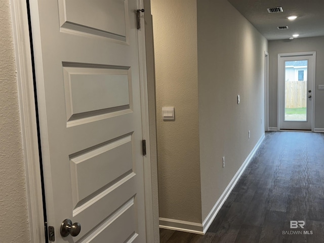 13710 Logan Pl, Foley, AL 36535 - hall featuring dark wood-style floors and baseboards