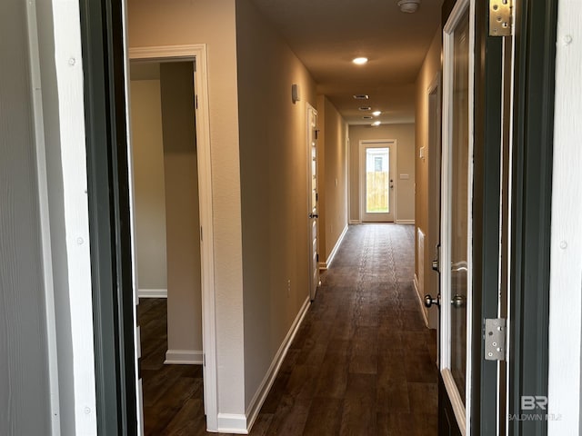13710 Logan Pl, Foley, AL 36535 - hallway with dark wood-style floors and baseboards