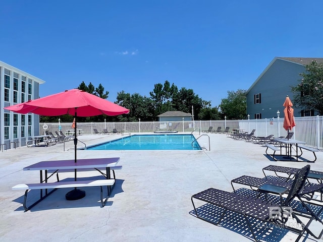 view of pool with a patio