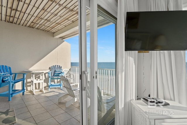 balcony with a water view