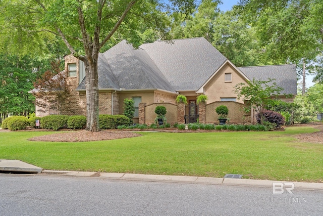 view of front of house with a front lawn