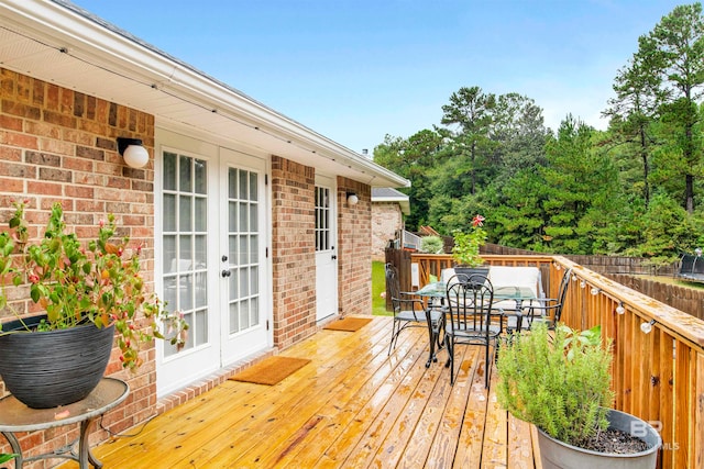 deck with french doors