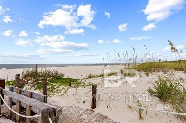 water view featuring a beach view