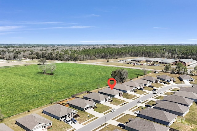 aerial view with a residential view