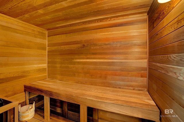 view of sauna