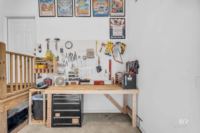 bar with a workshop area