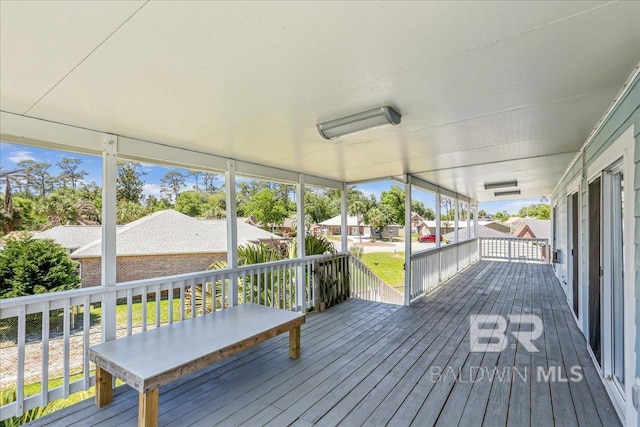 5553 Ponte Verde Rd, Pensacola, FL 32507 - wooden terrace with a residential view