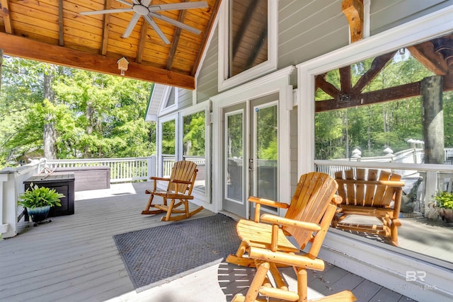 42168 Bayou Rd, Bay Minette, AL 36507 - wooden deck with a ceiling fan