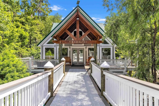 42168 Bayou Rd, Bay Minette, AL 36507 - wooden terrace with french doors