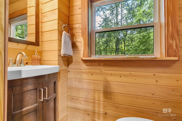 42168 Bayou Rd, Bay Minette, AL 36507 - bathroom with vanity and wooden walls