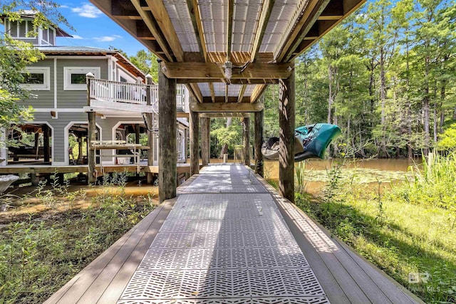 42168 Bayou Rd, Bay Minette, AL 36507 - wooden terrace with a water view