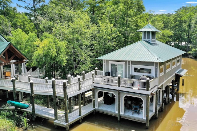 42168 Bayou Rd, Bay Minette, AL 36507 - dock area featuring a deck with water view