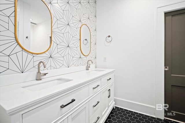 bathroom featuring vanity and tile patterned floors