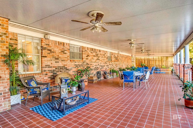 view of patio / terrace with ceiling fan