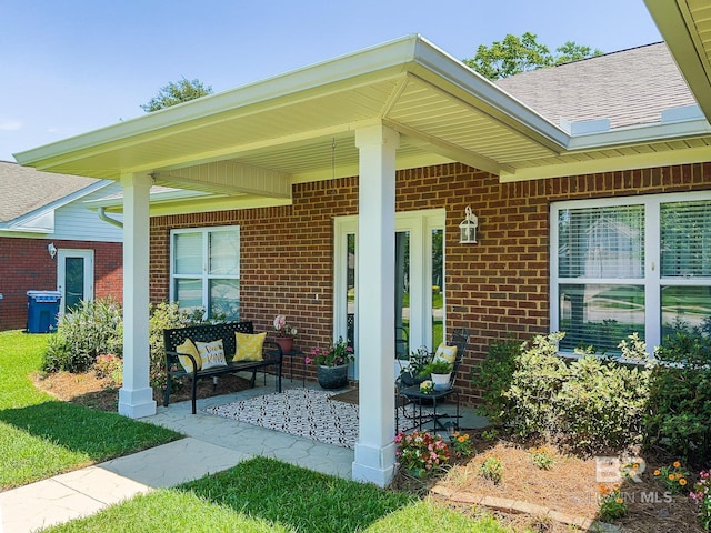 exterior space featuring a porch