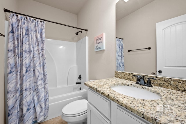 14766 Sonoma Blvd, Silverhill, AL 36576 - bathroom with toilet, shower / bath combination with curtain, and vanity
