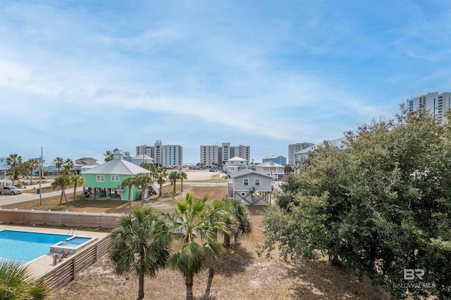 drone / aerial view featuring a view of city