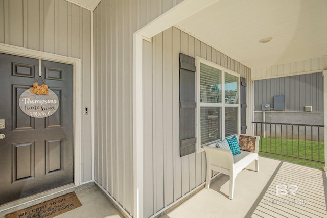 entrance to property with a porch