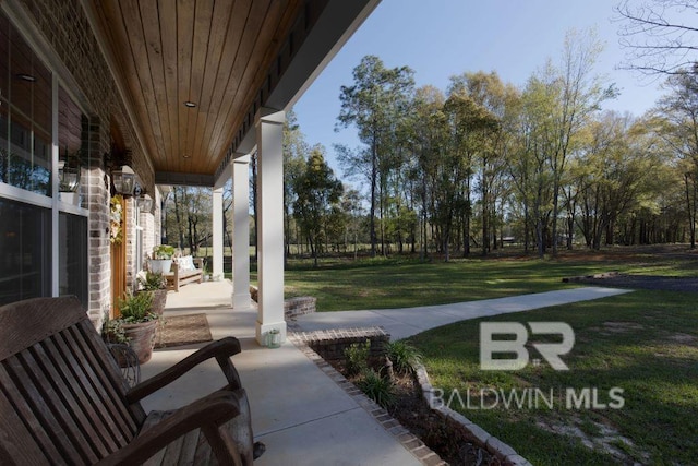 exterior space with covered porch