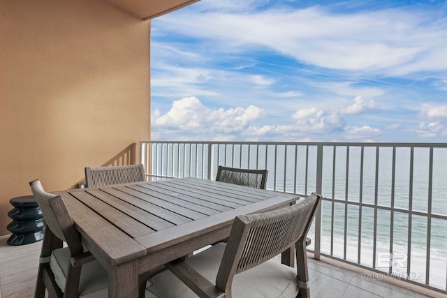 balcony with a water view