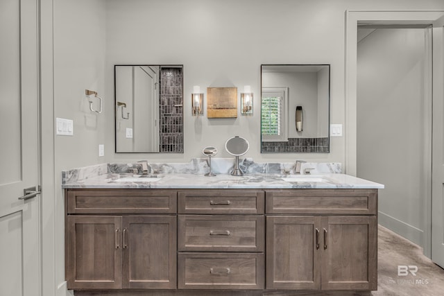 bathroom featuring double vanity