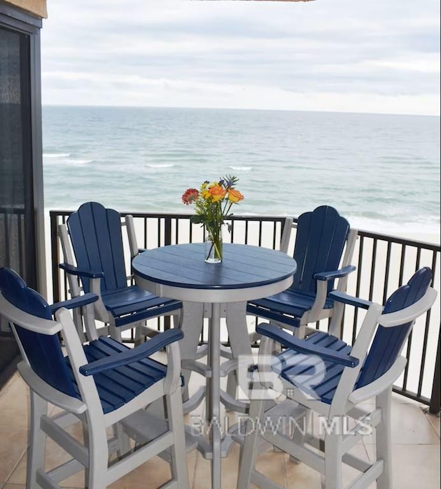 balcony with a water view