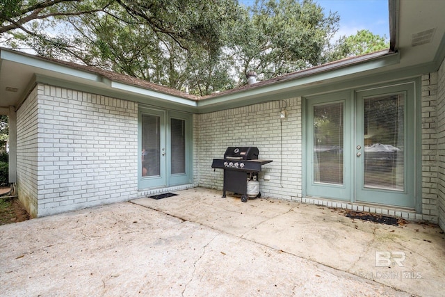 view of patio / terrace with a grill