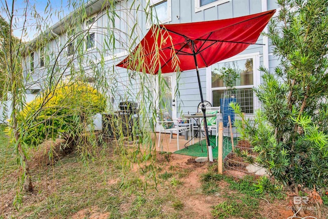 view of yard featuring a patio area