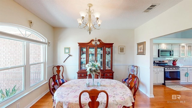 22355 County Road 12, Foley, AL 36535 - dining room featuring a chandelier, light wood-style floors, and a textured ceiling