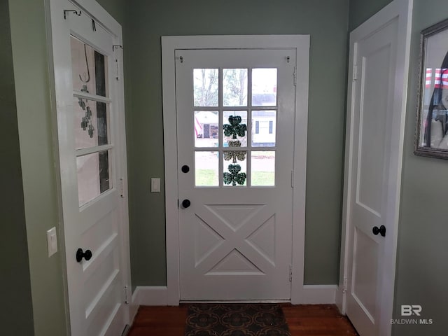 entryway featuring dark hardwood / wood-style flooring