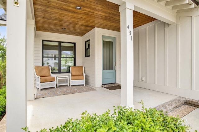 view of patio with covered porch