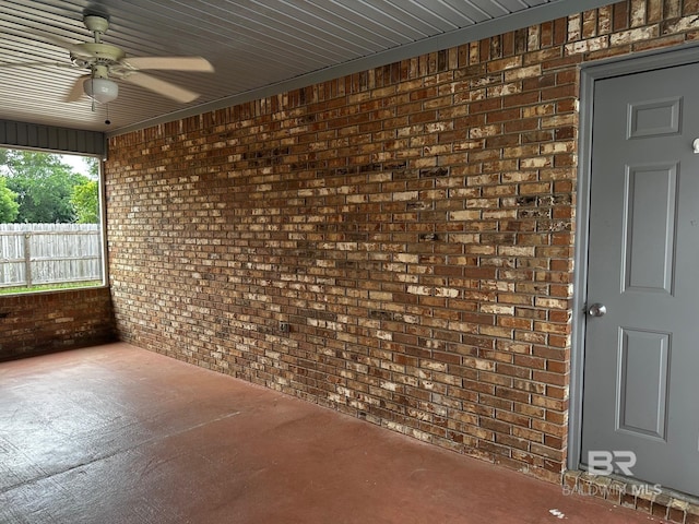 view of patio with ceiling fan