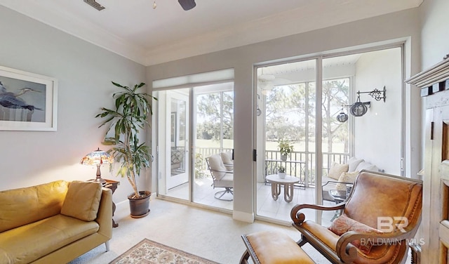 200 Peninsula Blvd Unit A202, Gulf Shores, AL 36542 - doorway with ornamental molding and ceiling fan