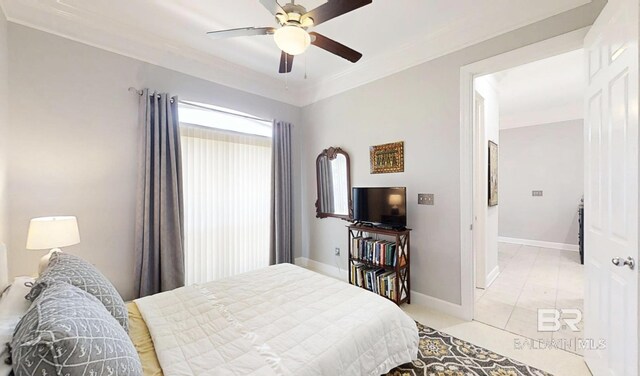 200 Peninsula Blvd Unit A202, Gulf Shores, AL 36542 - bedroom with a ceiling fan and ornamental molding