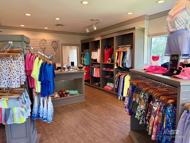200 Peninsula Blvd Unit A202, Gulf Shores, AL 36542 - misc room featuring ornamental molding, wood finished floors, and recessed lighting