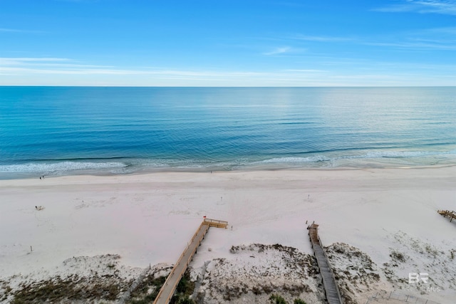 water view featuring a beach view