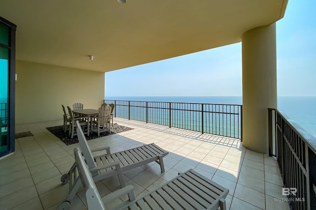 balcony with a water view