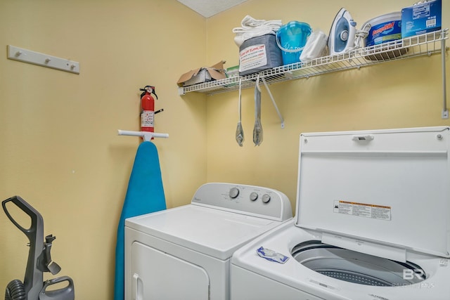 laundry area featuring washer and dryer