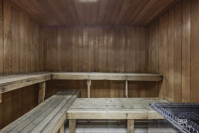 view of sauna