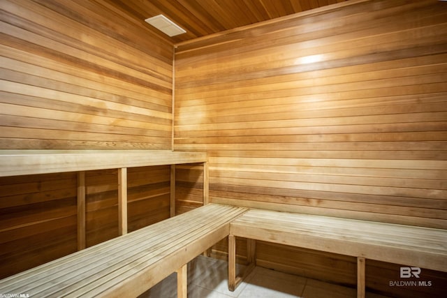 view of sauna